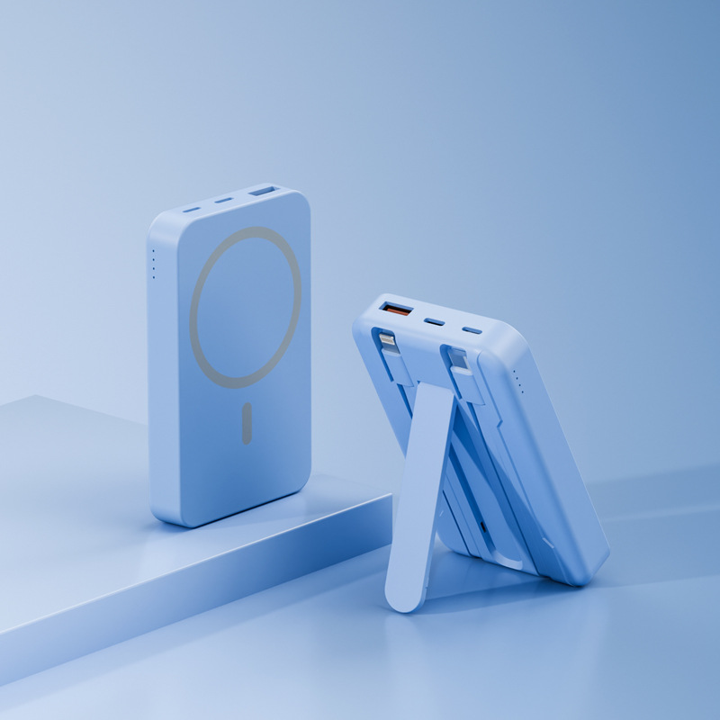 Carga rápida transfronteriza magnetic cargar soporte de cinturón de tesoro 10000mAh portátil cargador inalámbrico fuente de alimentación portátil impresión de regalo