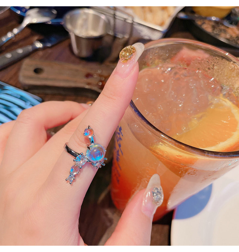 Holiday Occasion Wholesale Jewelry Elegant Romantic Geometric Copper Moonstone Plating Rings
