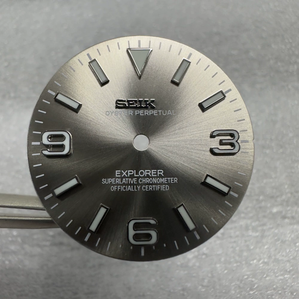 Модификация солнечных узоров 369 гвоздей циферблат зеленый светящийся 28.5mm подходит для установки NH35/36 механизм завод прямых продаж