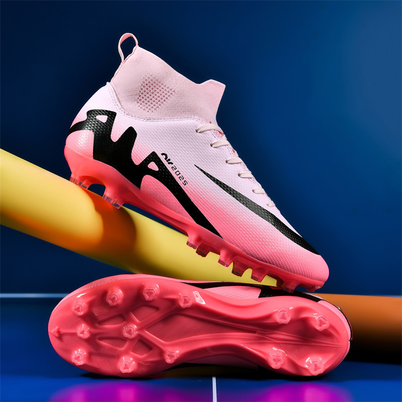 Venta al por mayor transfronteriza de nuevos zapatos de fútbol de alta calidad para estudiantes masculinos y femeninos AG tachuelas largas TF tachuelas rotas zapatos de entrenamiento de competición artificial
