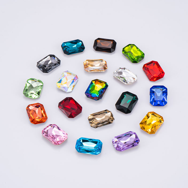 Special-Shaped Rectangular Octagonal Crystal Pointed-Bottom Glass Rhinestones for Nail Art, Jewelry Accessories, DIY Shoe and Clothing Accessories Rhinestones