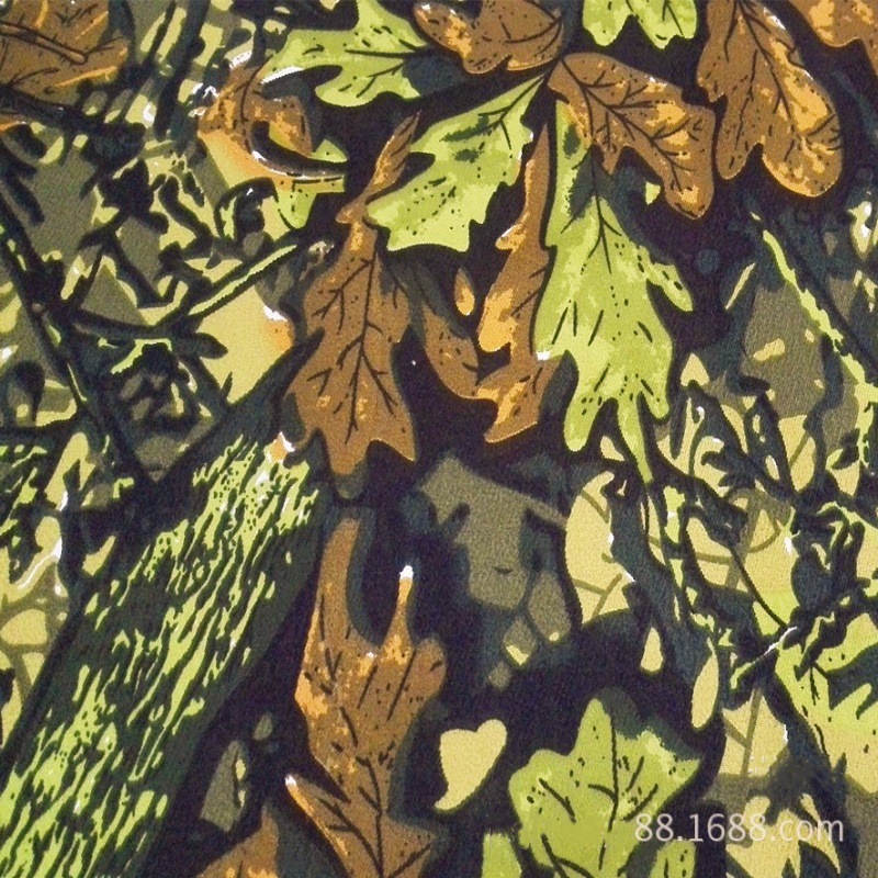 迷彩布料现货梭织全涤打猎服撕裂强度好新品大树帽子服装面料