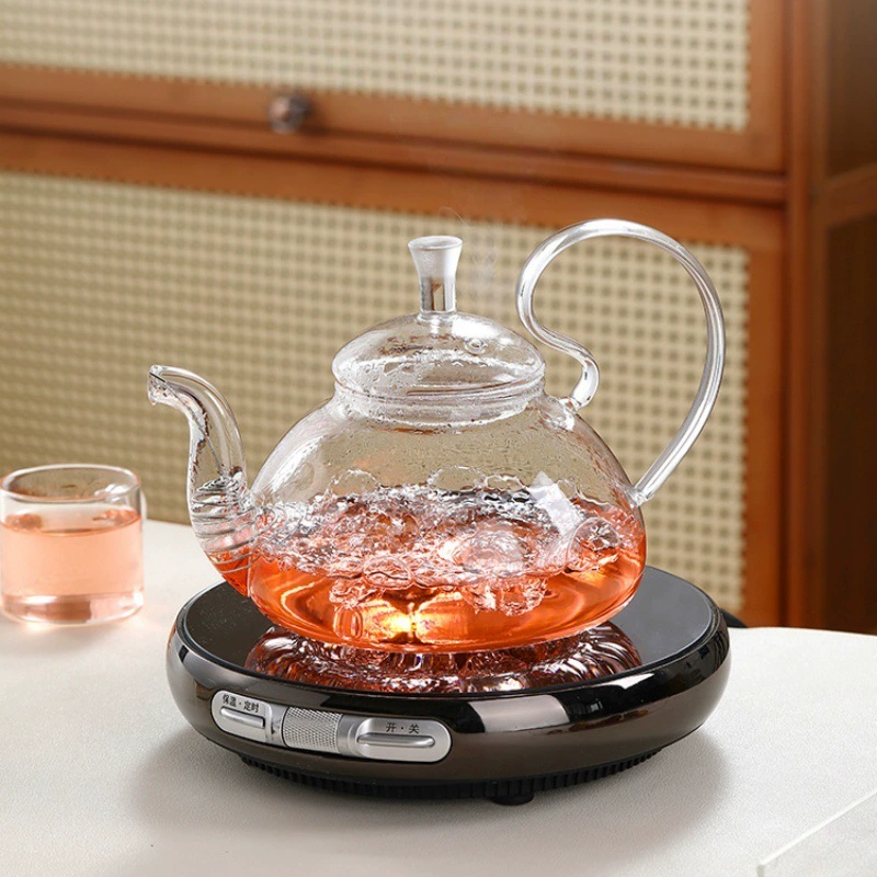 Домашний прозрачный чайник с хвостом феникса из высокоборосиликатного стекла, простой термостойкий фильтруемый чайник, высококачественный утолщенный чайник