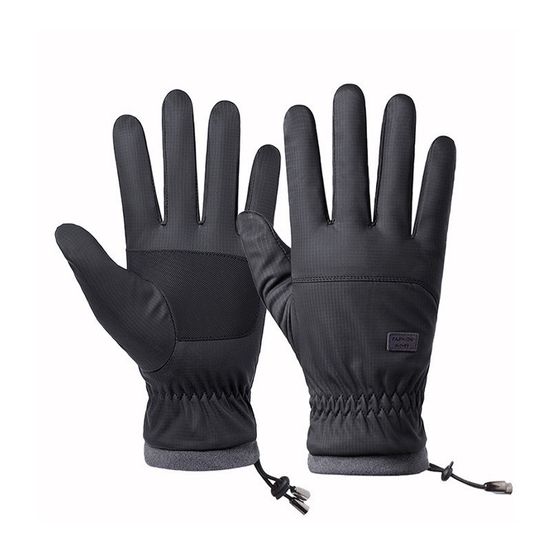 Guantes térmicos para hombres Otoño e Invierno forrados de lana engrosada al aire libre ciclismo impermeable algodón a prueba de viento a prueba de frío guantes de pantalla táctil