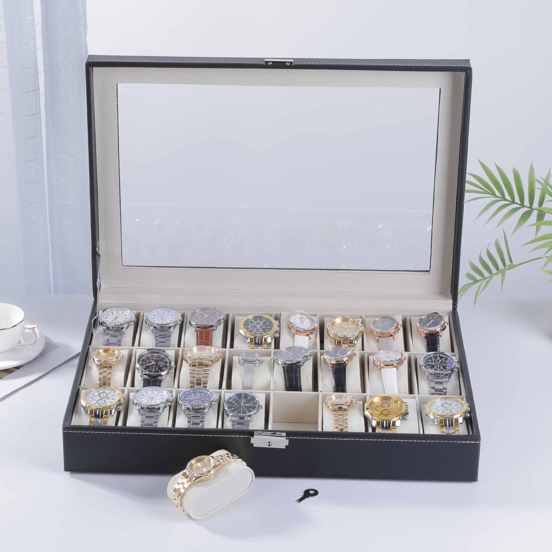 Watch Storage Box, Household High-End Watch Leather Mechanical Watch, Multi-Functional Display Bracelet, Multi-Position Jewelry Box