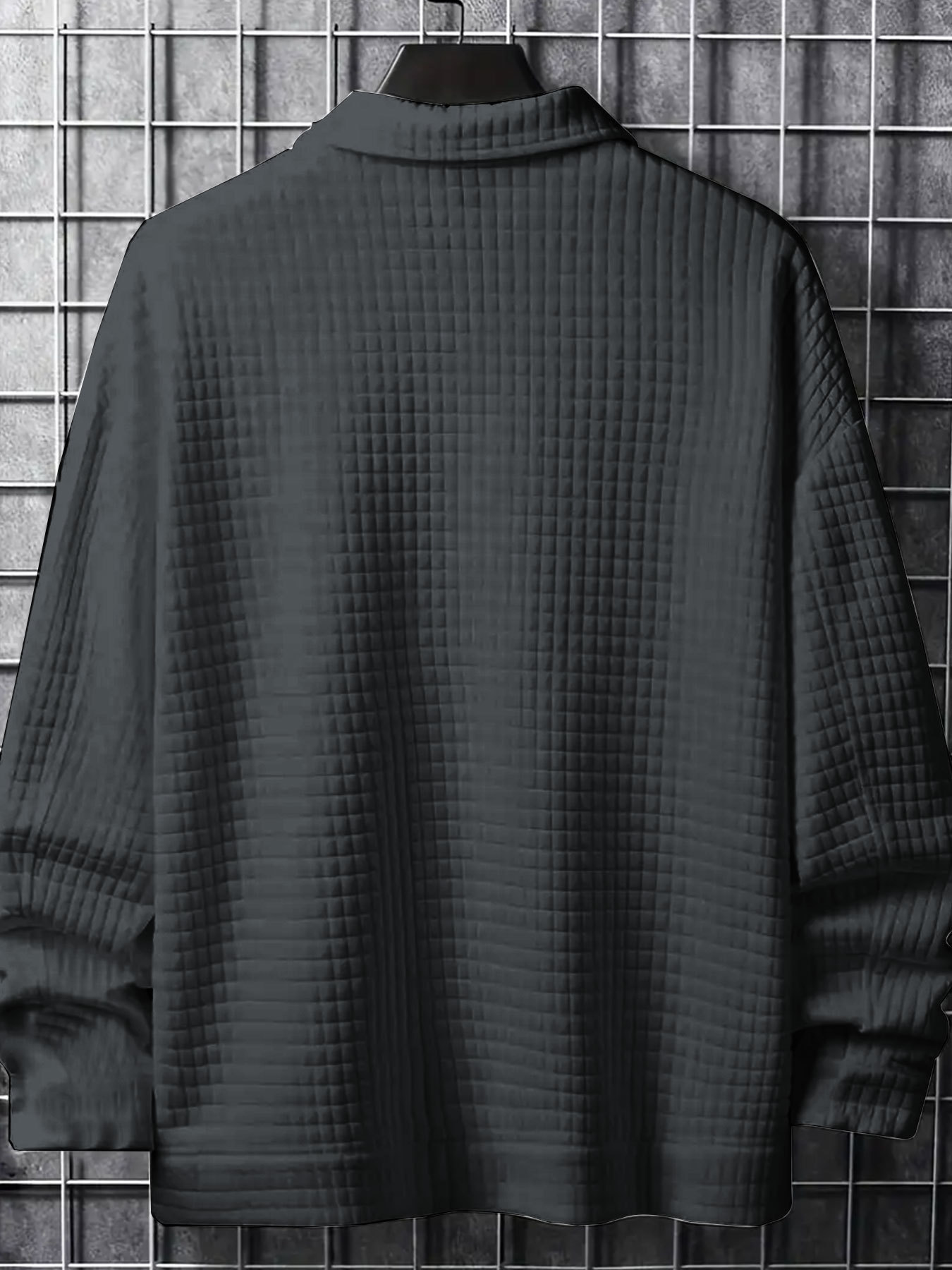 Men's Clothing New Spring And Autumn Men's Casual Jacquard Small Plaid Loose Coat Shirt_voghion.com