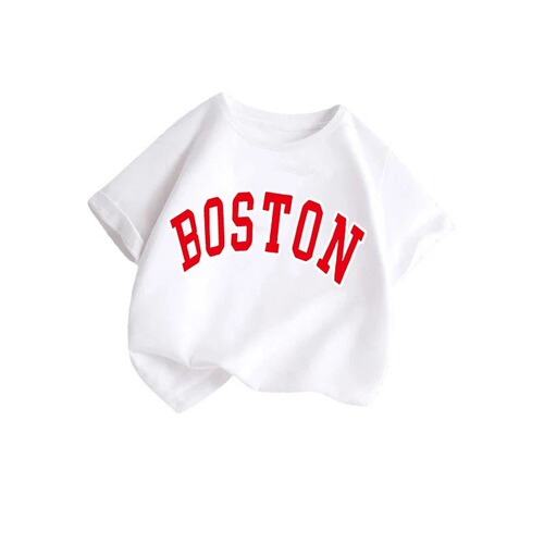 Children's and Teenagers' Cross-Border Cotton Short Sleeve T-Shirts Trendy New Summer Children's Half-Sleeve Top for Young Kids and Middle Kids Cartoon T-Shirt