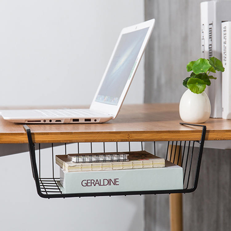 大学生宿舍寝室衣柜隔板下挂篮书桌分层置物架桌下整理篮收纳挂架