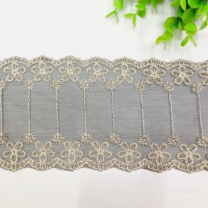 网布刺绣金线精美花边 女装裙摆袖套家纺手工辅料 蝴蝶节刺绣织带