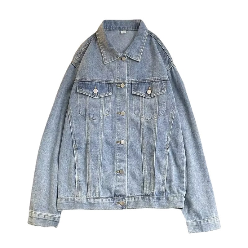 La primavera y el Otoño de Mezclilla abrigo de los hombres ins Marca de Moda estilo de Hong Kong guapo Loose Top estilo Coreano moda Retro Ropa de trabajo chaqueta