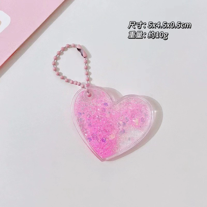 Transparent Creative Keychain DIY, 7×6×1.8 cm, assorted laser & glitter designs (random chain)