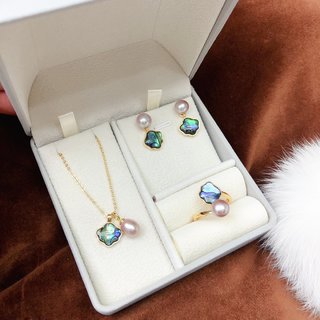 블랙 쉘 퍼플 펄 세트