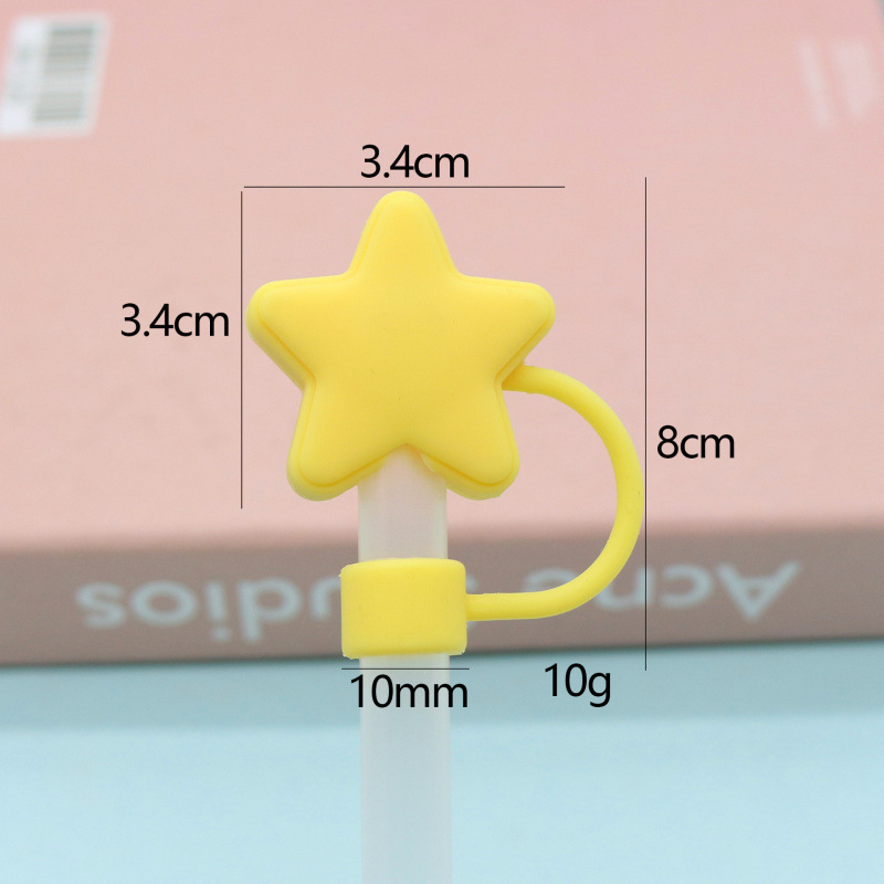 10mm食品級シリカゲルストローキャップ防塵ストロープラグかわいいストローキャップ立体アニメ防塵カバーストローカバー|undefined