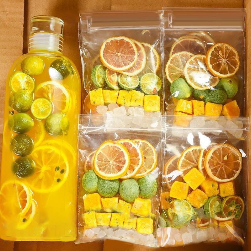 Green orange lemon passion fruit tea kumquat lemon passion fruit tea summer cold bubble fruit tea fruit tea water bag factory price