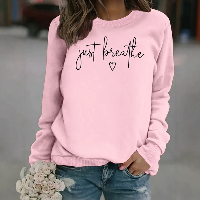 Women's Crew Neck Sweatshirt with Mental Health Theme for Spring and Autumn, Trendy Top in Stock on Amazon, Long Sleeve Fleece Sweatshirt on eBay Women's Crew Neck Sweatshirt with Mental Health Theme for Spring and Autumn, Trendy Top in Stock on Amazon, Long Sleeve Fleece Sweatshirt on eBay