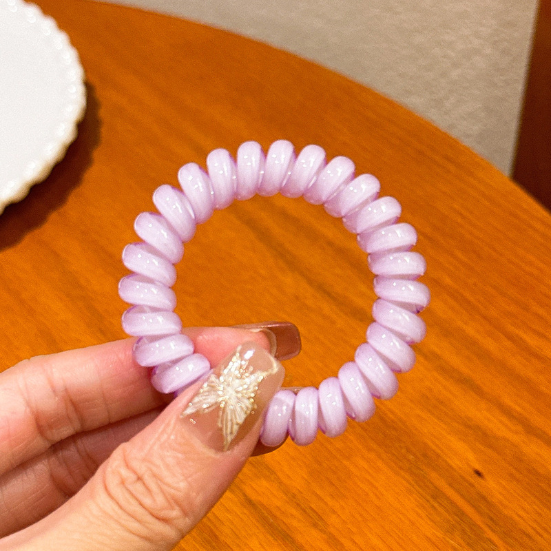 キャンディー色の電話線の髪輪の女性は高弾力で長持ちします。|undefined