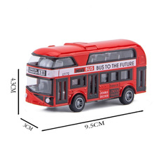 儿童玩具车 厂家供应双层巴士仿真模回力合金车定logo抖音
