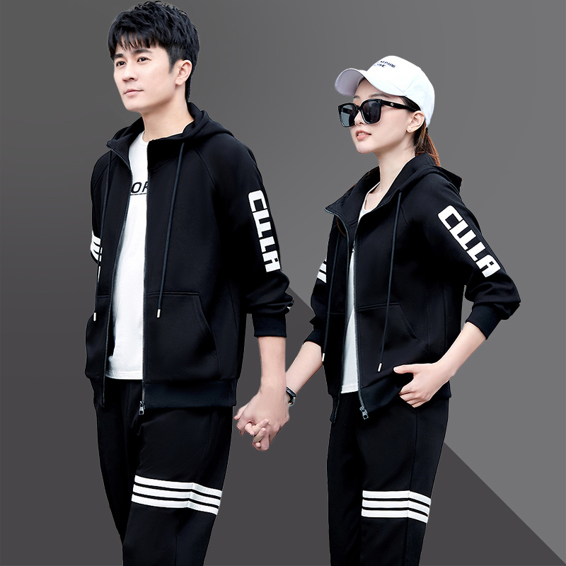 Sports suit Men's Spring Couple Wear Sportswear Men's and Women's Loose Hooded Sweatshirt Spring and Autumn Casual Running Clothes Women's