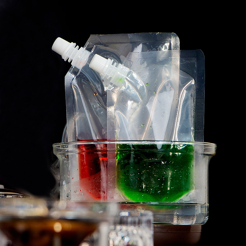 Bolsa de boquilla de bebida de cerveza oblicua bolsa de sopa de ciruela agria Medicina Tradicional China calefacción bolsa de embalaje sellada bolsa de embalaje de leche de soja