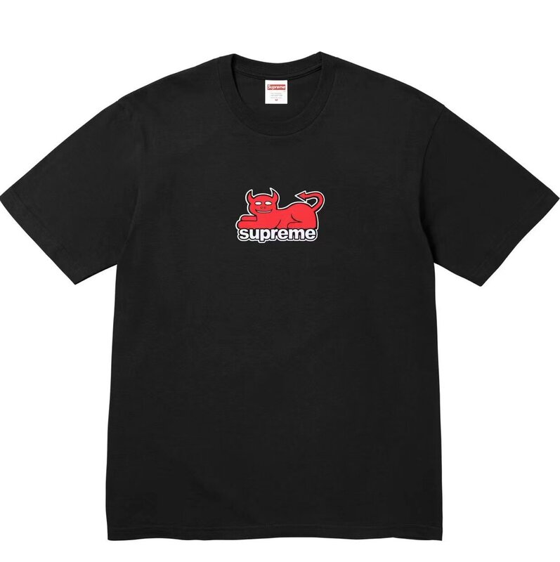 ヨーロッパとアメリカのトレンディなブランド 270 グラム純綿ストリート Sup レタールーズ半袖 Tシャツ男性と女性のクラシックプリントジョイント Tシャツ夏|undefined