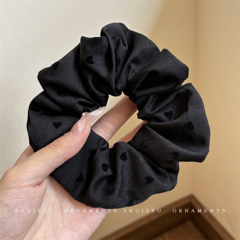 Satín coreano anillo de cabello de intestino grande mujer de moda cuerda de cabeza de alta calidad temperamento flor de cabello bola de cabello toque de cabeza