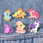 小马宝莉卡通角色合金滴油胸针可爱彩虹小马衣饰书包装饰珐琅徽章