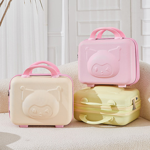 Cartoon Candy Color Suitcase for Women 14inch Satchel Cosmetic Bag Cute Large Capacity Mini Satchel Mother Box for Students