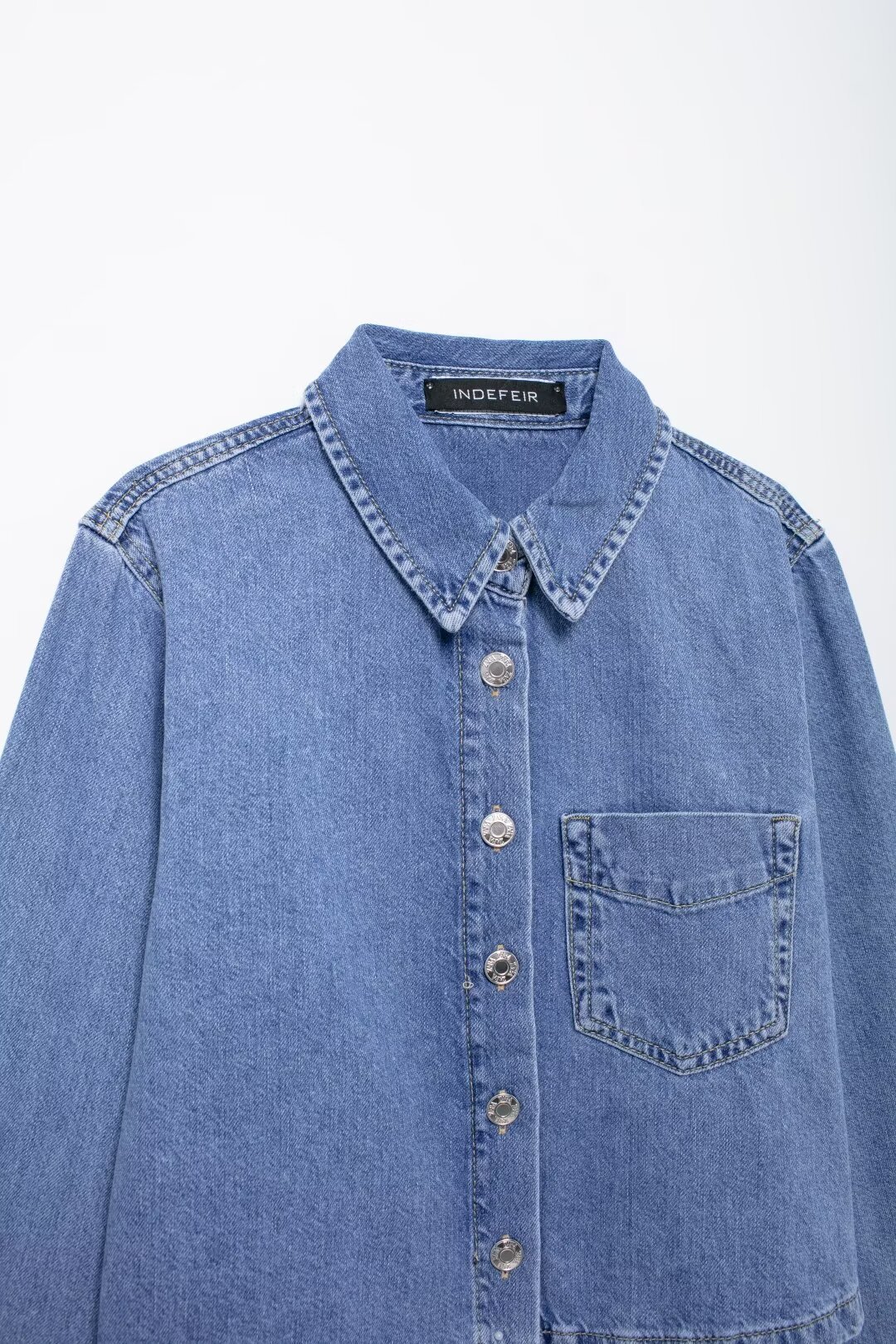 Women's clothing 2024 autumn new shirt jogging style denim suit_voghion.com