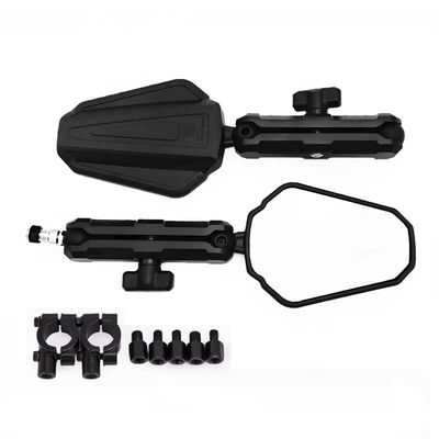 Suitable for Sekolon RX650 RX600 RX500 modified foldable rearview mirror ADV pull motorcycle brigade reflector (Motorcycle rearview mirror) - 030-adventure-mirror-black