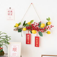 红果发财果墙面挂花装饰花仿真花假花摆设门饰仿生花墙壁挂墙花环