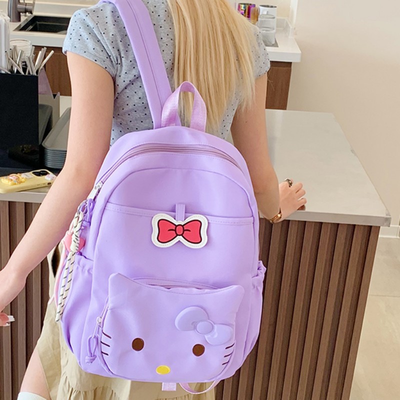 Nueva mochila de dibujos animados lindo, simple y casual, mochila para estudiantes universitarios de secundaria y preparatoria, viaje de gran capacidad