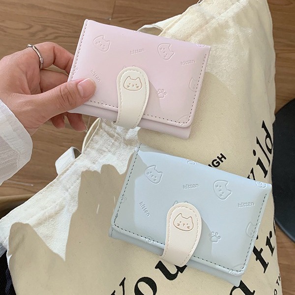 Cartera de mujer, cartera pequeña de mujer, cartera plegable de alto nivel, cartera corta, cartera transfronteriza