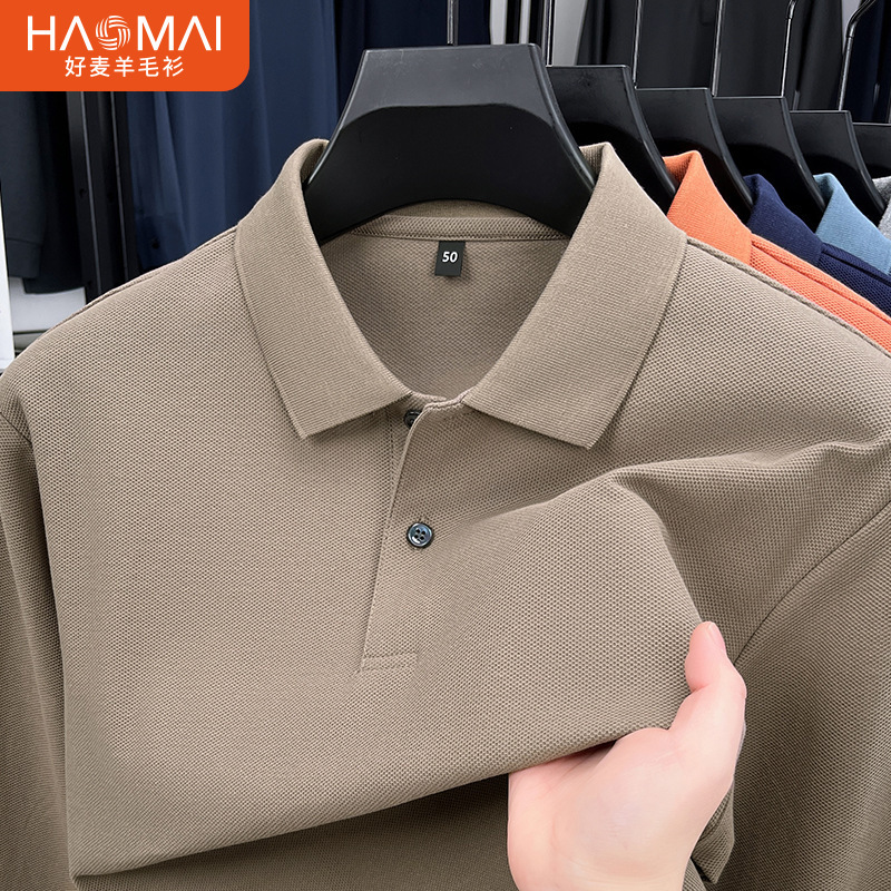 Factory Direct Delivery of Pure Cotton Spring and Autumn Men's Polo Shirts, Long-Sleeved, Turn-Down Collar, Casual, Versatile, High-End Style, Dad Clothes for Men Factory Direct Delivery of Pure Cotton Spring and Autumn Men's Polo Shirts, Long-Sleeved, Turn-Down Collar, Casual, Versatile, High-End Style, Dad Clothes for Men