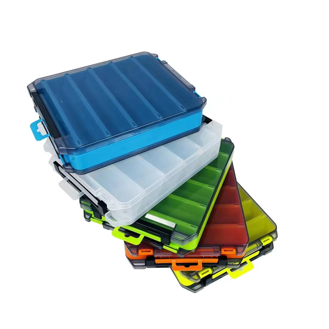 Elooya Fishing Tackle Wholesale Plastic PP Bait Box Lure Wood Shrimp Storage Box Dual-Side Waterproof Fishing Tackle Accessory Cross-Border