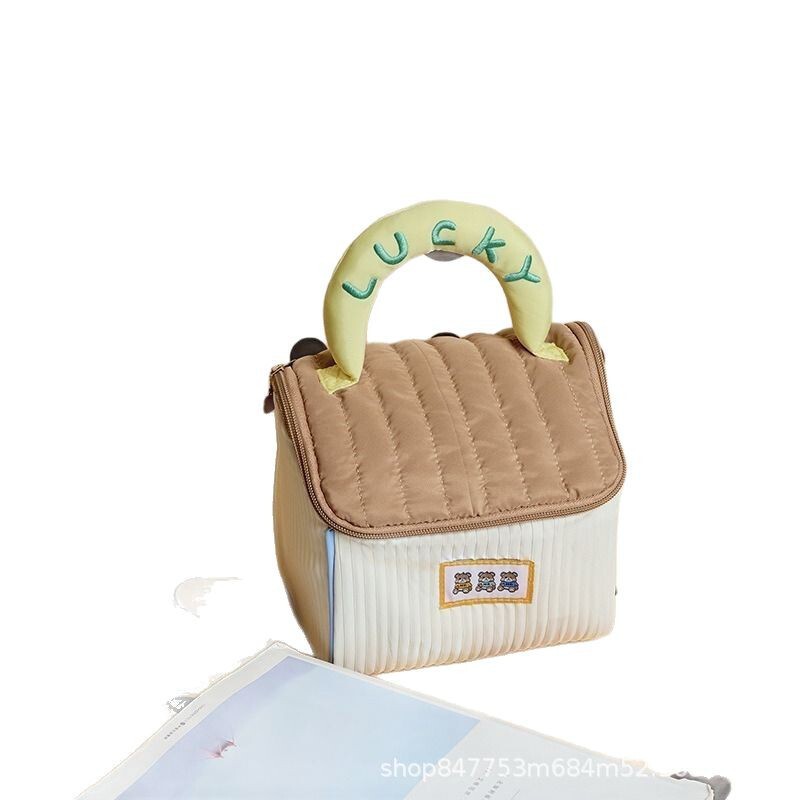 かわいいハウス化粧品バッグ、大容量、女性の見栄えの良いポータブル手持ち収納ギフト包装袋、最小ロット 1 個|undefined