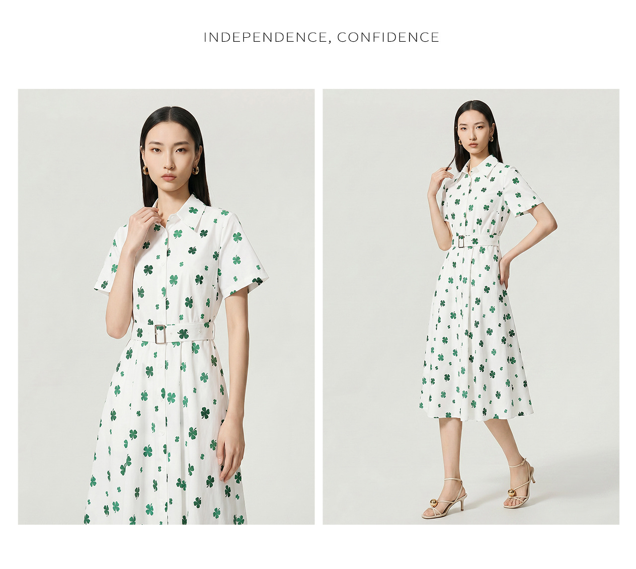 Đầm maxi nữ thắt eo in họa tiết hoa, tay ngắn cổ bẻ, chất cotton thoáng mát — màu trắng chi tiết 13