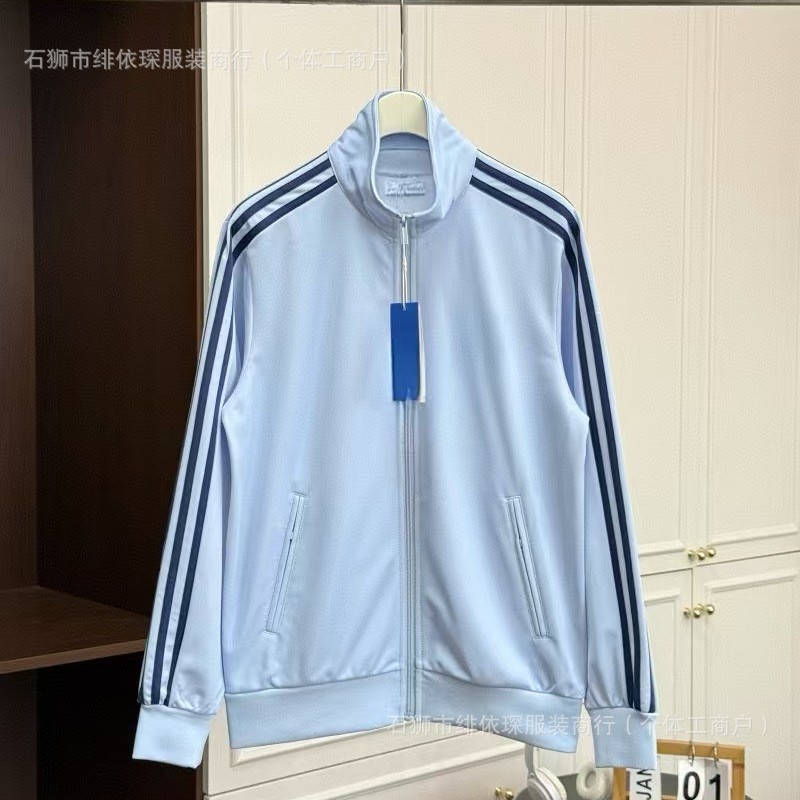 High-end embroidered logo spring and autumn trendy classic unisex sports jacket with stand-up collar, cardigan style, casual thin jacket