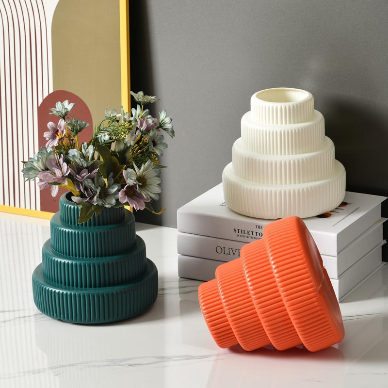 Jarrón decorativo de plástico estilo nórdico, resistente a caídas