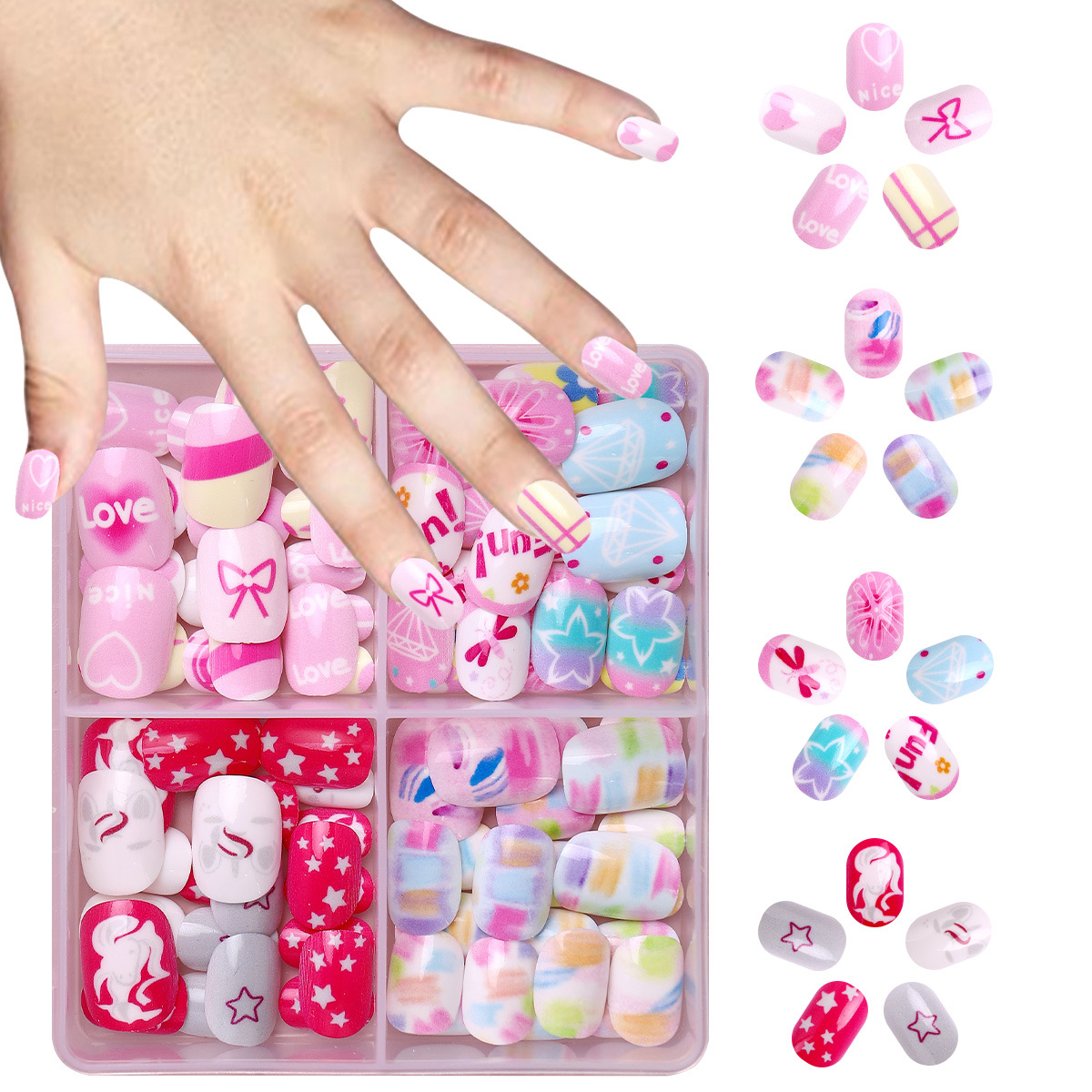 Set de manicura para niños ZHJP-409 (incluye 3 pegamentos de gelatina gratis + pequeñas limas).