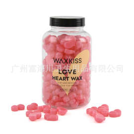 现货跨境蜜蜡脱毛蜡豆心形蜡固体颗粒朱蜡免纸脱毛膏珠蜡豆300g