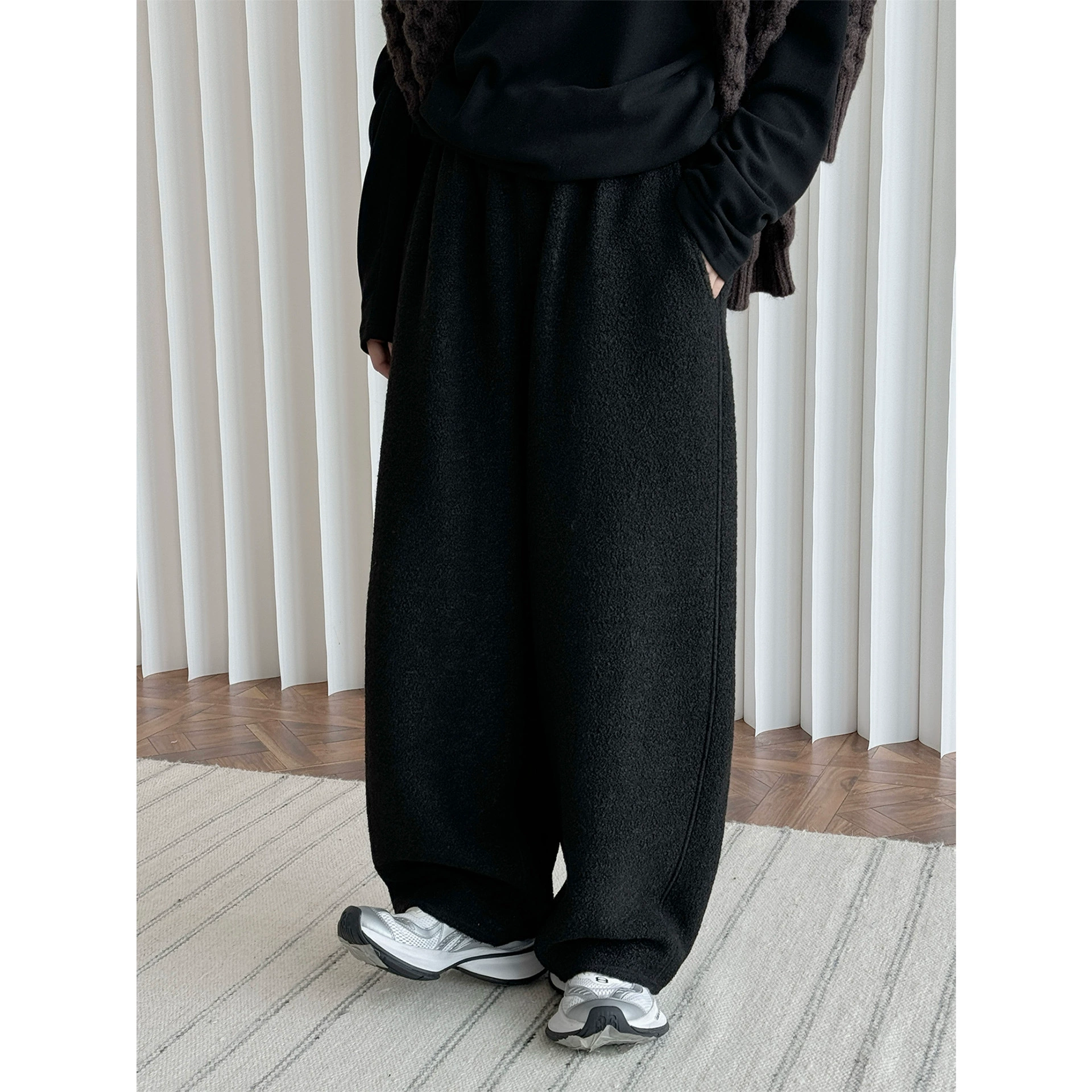 Lu Fu зимние новые японские повседневные шерстяные широкие брюки удобные шерстяные толстые теплые тонкие повседневные брюки женские