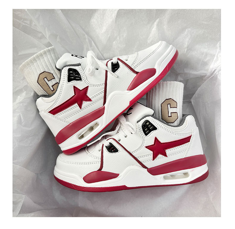 Air Cushion Meteor Board for Men's Spring 2024 New Versatile Instagram Casual Little White Thick Sole Basketball Shoes_voghion.com