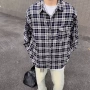 大码薄款翻领男士衬衫
