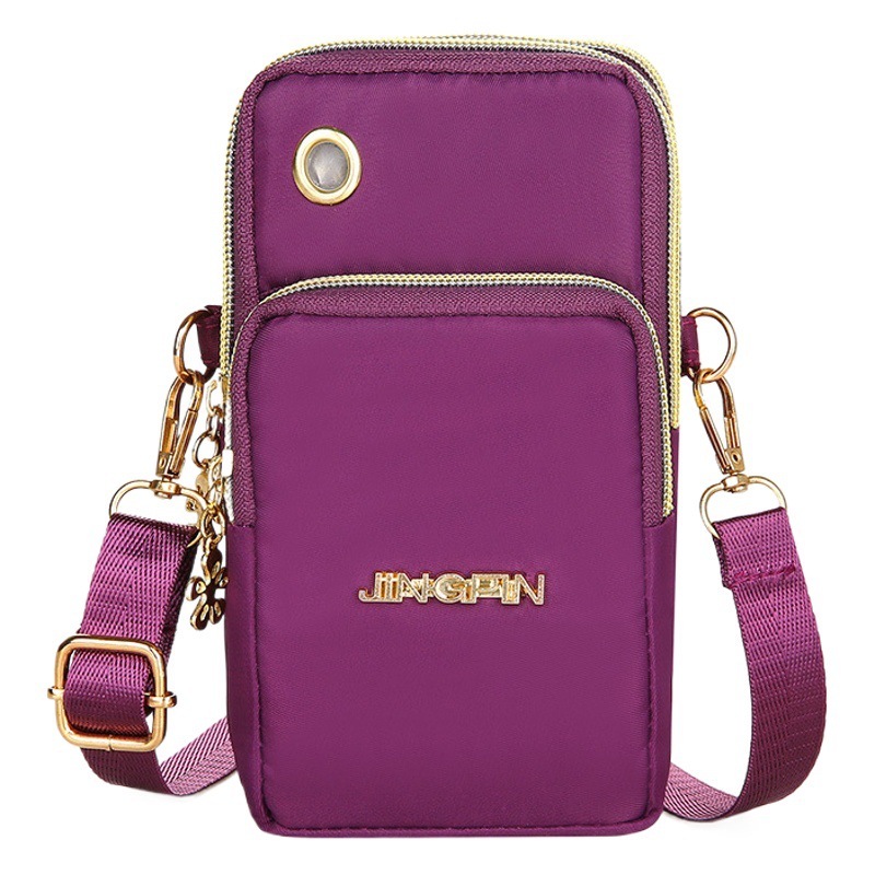 Cremallera de tres capas bolso crossbody del teléfono móvil bolsa de muñeca de deportes al aire libre cambio de bolsa de teléfono móvil bolsa de tela de nylon de verano bolsa pequeña