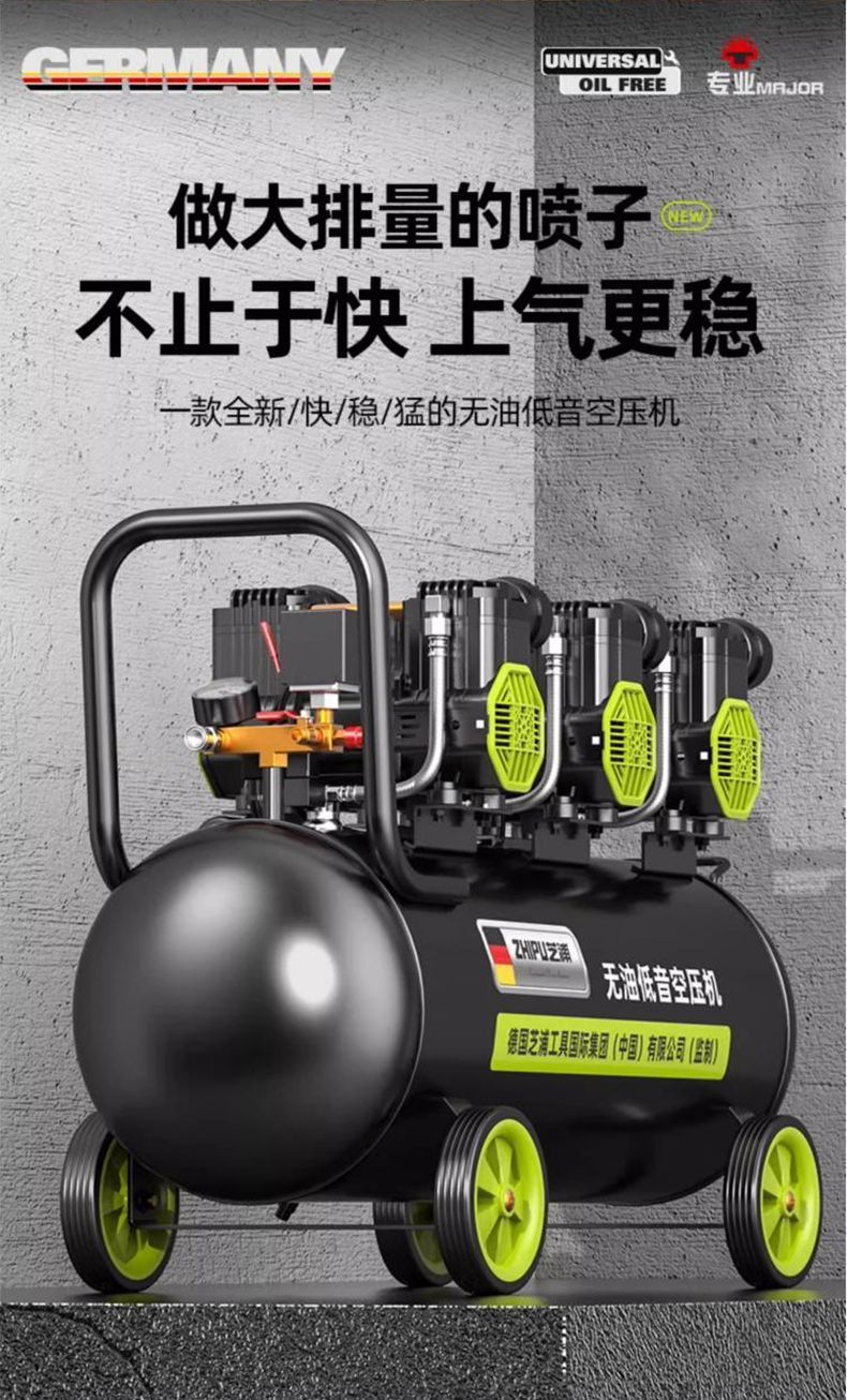 German Shibaura Air Compressor Air Pump Small 220V Air Compressor Oil-Free Bass Industrial Grade Woodworking High Pressure