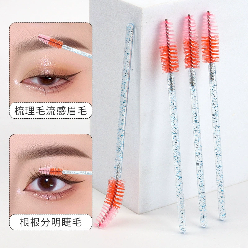 Д Disposable nylon handheld two-color brush for eyelashes for extension, wholesale