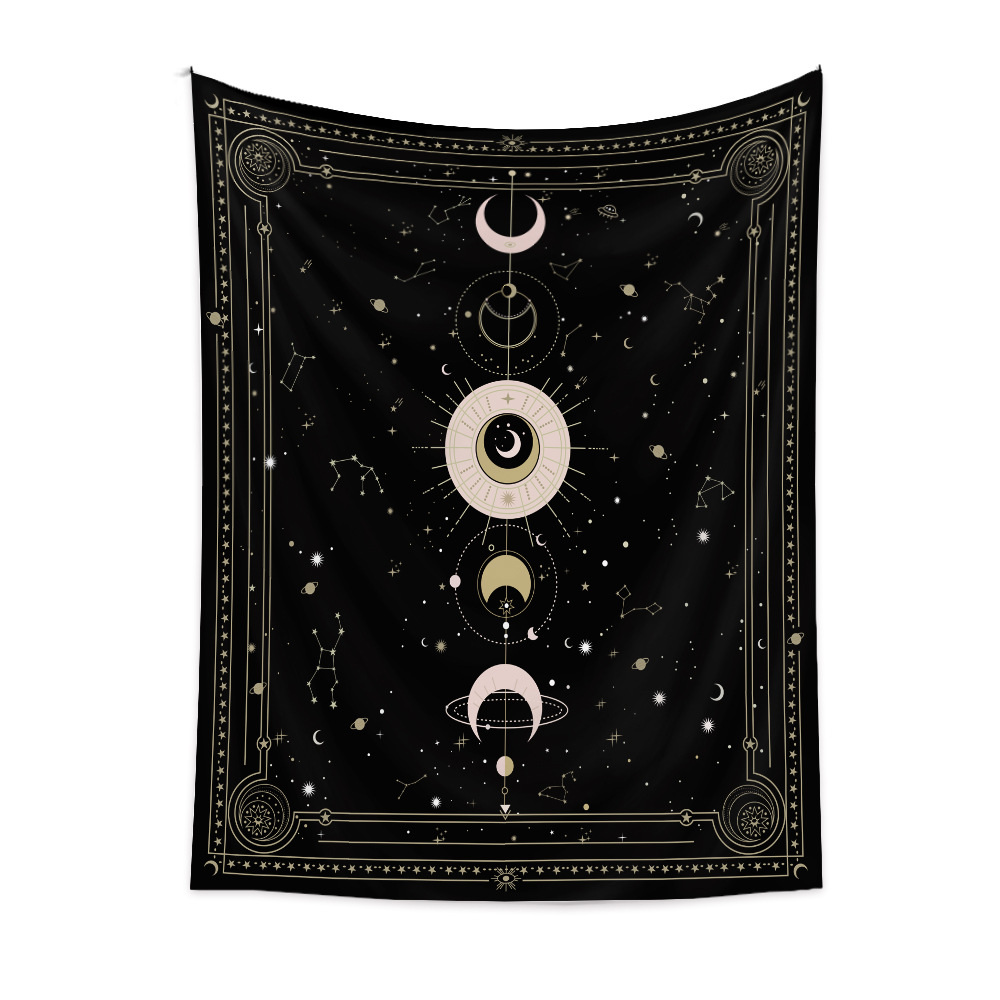 Bohemian Style Psychedelic Moon Phase Diagram Tapestry Wholesale Nihaojewelry display picture 12