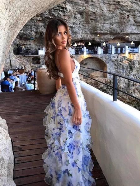 fashionable shiffon long elegant evening dress