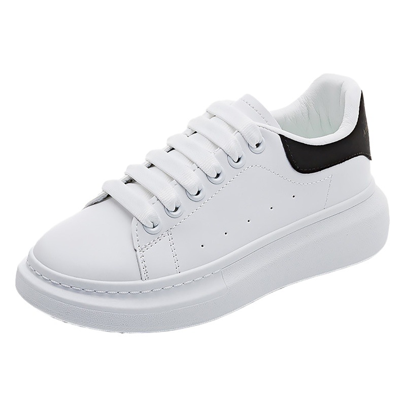 Pareja de zapatos blancos McQueen de todo fósforo para mujer, zapatos de aumento de plataforma coreana de primavera para mujer, zapatos casuales, zapatillas de deporte para hombre, ZS-01