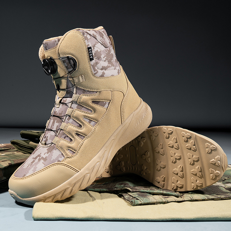 Botas tácticas de gran tamaño, botas tácticas respirables de la escuela secundaria, botas al aire libre para hombres, botas del desierto, botas de montaña.